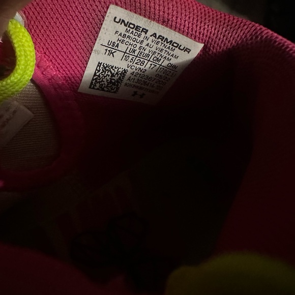 Under Armour Kids Sneakers - Pink and Neon Yellow - Picture 1 of 3